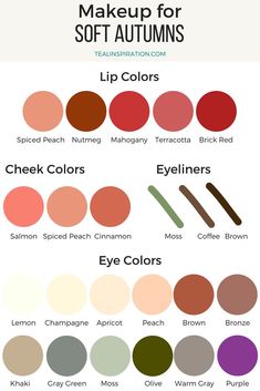 Soft Autumn Makeup Colors Warm Spring Makeup, Soft Autumn Makeup, Warm Spring Color Palette, True Winter Color Palette, Teal Inspiration, Winter Make Up, Light Spring Color Palette, Cool Winter Color Palette, Deep Winter Palette