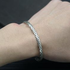 Sterling Silver Braided Slim Cuff Bracelet Silver Jewelry For Men, Mens Sterling Silver Jewelry, Mens Silver Jewelry, Silver Chain For Men, Mens Bracelet Silver, Mens Silver Necklace, Popular Jewelry, Jewelry For Men, Mens Silver Rings