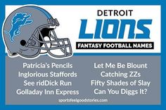 detroit lions fantasy football name tag