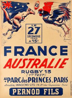 an old poster advertising france and australia