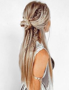 Chic Wedding Hairstyles, Wedding Guest Hairstyles, Festival Hair, Boho Braids, Long Straight Hair, Wedding Hairstyles For Long Hair, Boho Hairstyles