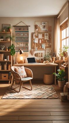 a living room filled with furniture and lots of plants