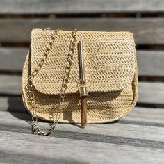 Small Straw Crossbody Bag With Gold Detail And Chain. Never Used. New Without Tags. Snap Closure No Pockets 6 1/2” X 5” About 2 1/4” Deep 19” Handle Drop Smoke-Free And Golden Retriever-Friendly Household. Beige Straw Bag With Chain Strap For Everyday Use, Natural Shoulder Bag With Chain Strap For Everyday Use, Casual Gold Crossbody Bag, Gold Crossbody Straw Bag For Everyday, Gold Crossbody Straw Bag, Casual Gold Crossbody Shoulder Bag, Gold Straw Bag With Gold-tone Hardware For Everyday, Chic Gold Straw Bag For Everyday, Everyday Chic Gold Straw Bag