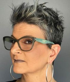 Slim Down Your Face, Short Hair Mohawk, Galaxy Hair, Hairstyles With Glasses, Mohawk Hairstyles, Chin Length Hair, Short Hair Over 60, Your Hairstyle, U Can