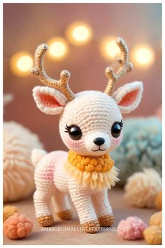 Crochet Deer Amigurumi Free Pattern Deer Amigurumi Free Pattern, Deer Crochet Pattern, Reindeer Crochet Pattern, Deer Amigurumi, Crochet Farm, Crochet Deer