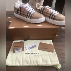 Beautiful And Brand New Burberry Aldridge Shoes. It Pains Me To Have To Sell These. - Brand New In Box - Purchased From Neiman Marcus Scottsdale Spring 2023 - No Scuffs Or Marks, They Are Pristine - Comes With Box, Shoe Bag, All Tags And Care Cards Pictured - Italian Leather, Made In Italy - Size Eu 37.5 / Us 7.5 - Will Be Authenticated Via Poshmark. Designer Sneakers With Removable Insole, Designer Sneakers With Removable Insole And White Sole, Luxury Lace-up Sneakers With Removable Insole, Burberry Booties, Burberry High Heels, Burberry Women Shoes, Burberry High Top Sneakers, Burberry Heels, Burberry Sneakers & Athletic Shoes