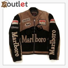 Marlboro Cafe Racer Leather Jacket for Men Leather Outlet Cafe Racer Leather Jacket, Motorbike Jackets, Cafe Racer Jacket, Lambskin Jacket, Racer Jacket, Formula Racing, Racing Jacket, Real Leather Jacket, Biker Leather