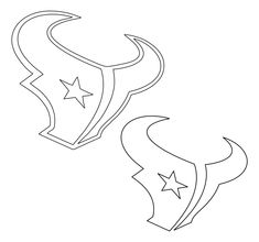 the houston cowboys logo is shown in black and white, as well as an outline drawing