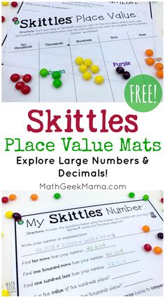 the skittles place value mats are great for kids to practice their math skills