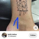 an image of a tattoo on someone's foot with the number one in it