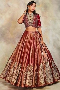 Brown Lehenga, Tissue Lehenga, Maroon Lehenga, Lehenga Indian, Indian Wedding Lehenga, Designer Bridal Lehenga Choli, Lehenga Designs Simple