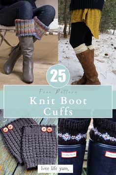 25 Chic & Free Knit Boot Cuffs Patterns Easy Knit Dishcloth, Knit Boot Cuffs Pattern, Earwarmer Knitting Patterns, Knit Boot Cuffs, Casting Off Knitting, Knitted Dishcloth Patterns Free, Boot Cuff Pattern, Knitted Dishcloths, Beginner Knit