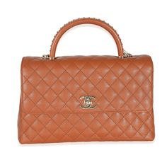 #ad Premium Quality Chanel Brown Quilted Caviar Large Coco Chain Handle Flap, Fashion Bags Chanel Model, Brown Handbag, Large Bag, Classic Leather, Flap Bag, Birkin Bag, Timeless Classic, Vintage Cartier, Out Of Style