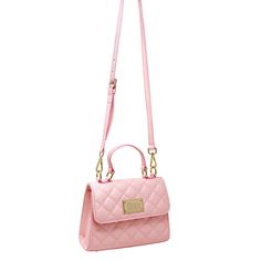 Inspired by the best-selling picture book, Claris: The Chicest Mouse In Paris. Created by acclaimed fashion illustrator Megan Hess. Add a touch of Claris' favorite color pink to your outfit with this Claris Quilted Shoulder Handbag! It's a must-have for the Claris fashion wardrobe, featuring all of Claris' signature design details. Limited Edition Quilted pink faux leather outer Top handle with gold metal hardware Claris gold metal signature badge Top flap with gold magnetic snap fastening Detac Pink Evening Satchel, Pink Evening Satchel With Dust Bag, Pink Square Satchel With Top Carry Handle, Pink Square Satchel With Adjustable Strap, Pink Crossbody Satchel With Detachable Handle, Pink Top Handle Shoulder Bag With Detachable Strap, Trendy Pink Rectangular Satchel, Pink Rectangular Satchel With Adjustable Strap, Pink Satchel With Detachable Handle For Shopping