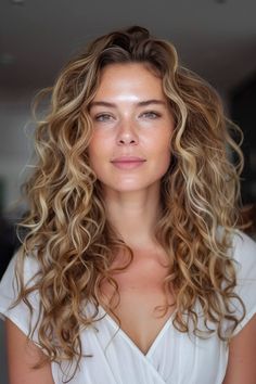 45 Natural Curly Hair Blonde Balayage Hairstyles For The Most Beautiful Curls Naturally Wavy Hair With Highlights, Curly Hair Color Blonde, Fall Blonde Curly Hair Color, Curly Bronde Hair, Bronde Haircolor Curly, Balayage Hair Blonde Curly, Natural Curly Hair Color Ideas Balayage, Natural Curly Hair With Highlights, Blonde Highlights Curly Hair Natural Curls