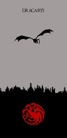 the poster for harry potter's movie, which features a red and black dragon flying over a city