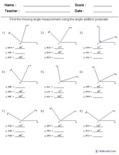 worksheet for angles and lines