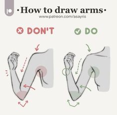 how to draw arms with instructions on how to do the same thing in different ways