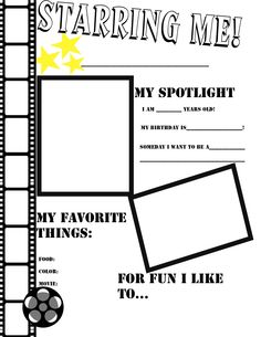 a film strip with the words, starting me my spotlight is for fun like to