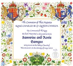 an ornate frame with the words king charles ii and queen cavillia on it