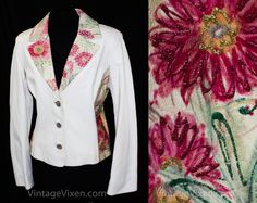 Painted Florals, Summer Blazer, Guayabera Shirt, White Leather Jacket, Black Leather Gloves, Hand Painted Leather, Tailored Blazer, Hand Painted Flowers, Painted Flowers