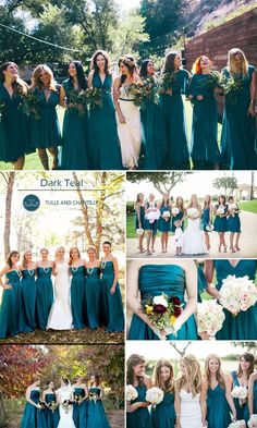 the bride and her bridal party are posing for pictures