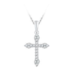 Diamond Cross Pendant | 10kt White Gold Womens Round Diamond Cross Crucifix Faith Pendant 1/4 Cttw | Splendid Jewellery #jewelrystyle #weddinghair #weddingphotography #jewelrydesign #accessoriesoftheday #weddinginspo #jewelryfashion #jewelrylove #JewelryAddiction #jewelrydesigner #weddingreception #jewelryjunkie #jewelrygram #jewelryforsale #jewelryboutique #jewelryblog #jewelrylovers #jewelryaddict #weddingphotos #ringaddict #weddingmakeup #weddingideas #weddingdecor #weddingcake #jewelrytrends Mini Cross, Gold Cross Pendant, Diamond Cross Pendants, Diamond Cross, Jewelry Online Shopping, Fine Jewellery Necklace, Delicate Necklace, White Gold Diamonds, Cross Pendant