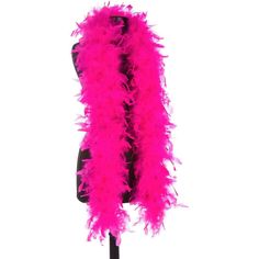 a pink feather boa on a mannequin