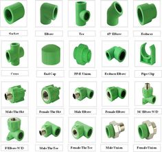 various types of plastic pipe fittings and their names are shown in the above image