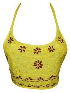 Women Halter Top, Yellow Tie Back Crop Top, Hand Embroidered Stylish Halter Blouse Tops, Summer beach Crop Top, Tank Top S: These easy to wear crop tops are handmade and are Soft, lightweight and comfortable wear. Mix match style, the spaghetti strap crop top can be worn with skirts, or yoga pants, cool with jacket. The embroidered crop top i great for layering or to wear alone with jeans. Make a versatile addition to your wardrobe with this tank top.Fabric: Rayon. Features Unique Strap Halter T Beach Crop Top, Tie Back Crop Top, Tied Hands, Halter Blouse, Beach Tunic, Spaghetti Strap Crop Top, Yellow Tie, Embroidered Crop Tops, Womens Halter Tops