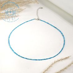 Natural Apatite Stone Delicate Necklace 2MM Tiny Blue Gemstone Beaded Dainty Choker Blue Apatite Minimalist Choker Adjustable Yoga Crystal Dainty Necklace Gift for Mom Sister Wife Friends +Gift Pouch️ 🌟Material : Apatite Stone, Natural Stones, Natural Crystal, Rough Gemstones, Raw Stone 🌟Quality: AAA+ 🌟Length: 15"+2" silver clasp 🌟Beads size: 2mm 🌟Size: Adjustable 😊😊Certainly! If you need any customization, feel free to reach out. I'm here to assist you. 😊😊 🌟+ Free gift pouch🌈🌿 👏Fro Sapphire Beaded Necklace As Gift, Adjustable Sapphire Beaded Necklace Gift, Light Blue Polished Beads Necklace For Gift, Blue Dainty Gemstone Necklace, Dainty Blue Gemstone Necklace, Blue Tiny Beads Necklace For Gifts, Blue Tiny Beads Necklace For Gift, Blue Crystal Necklaces With Natural Stones And Round Beads, Blue Crystal Necklaces With Round Natural Stones