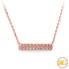 14KR 0.10CTW DIAMOND NECKLACE - HORIZONTAL 2-ROW The Row, Diamond Necklace, Gold