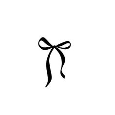 a black and white image of a bow with a ribbon on the front, side or back