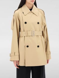 Trench Coat BURBERRY Woman color Beige Burberry Trenchcoat, Burberry Trench, Burberry Trench Coat, Trench Jacket, Leather Cap, Trench Coats Women, Burberry Women, Adjustable Belt, Emilio Pucci