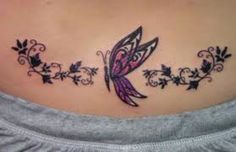 Tattoo On Scar, Tattoos With Color, Butterfly Lower Back Tattoo, Back Tattoo Designs, Butterfly Tattoos Images, Colorful Butterfly Tattoo, Butterfly Tattoo Meaning, Scar Tattoo