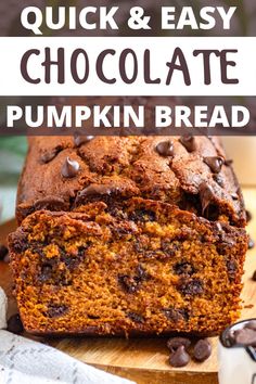 Chocolate Chip Pumpkin Bread is a delicious way to enjoy fall! This recipe creates a moist, delicious, spiced bread, filled with little morsels of chocolate that really take the flavor to a new level! Pumpkin Bread Recipe For Bread Machine, Easy Bread Machine Recipes, Bread Pumpkin, Best Bread Machine, Bread Maker Recipes