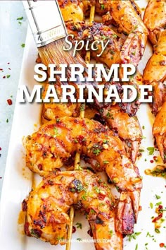 shrimp marinade on a plate with a spatula