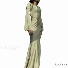 Lasaky - Elegant Pure Color Wraparound Skirt Elegant Green Stretch Maxi Skirt, Fitted Beige Maxi Skirt For Party, Wraparound Skirt, Activewear Trends, Braut Make-up, Fishtail Dress, Swimwear Trends, Boho Summer Dresses, Sweater Trends