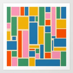 an art print with colorful squares and rectangles