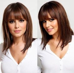 Découvrez ces 30 Belles Coupes Courtes Avec Frange : Magnifique | Coiffure simple et facile Haircuts With Bangs And Layers, Bangs And Layers, Medium Short Haircuts, 2015 Hairstyles, Midlength Haircuts, Shoulder Length Hair Cuts, Long Bob Hairstyles