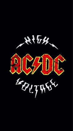 the ac / dc logo is shown in red and yellow