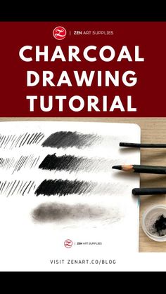 the cover of an art supplies guide for charcoal drawing