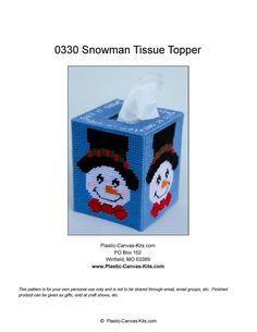 a tissue box with two snowmen on it