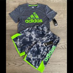 Brand New, Tags Attached. Shirt And Shorts Are Climalite To Help Keep Him Dry And Comfortable While Being Active. Shorts Are Adjustable With Ties. Toddler Adidas, Adidas Tshirt, Sweats Outfit, Soccer Outfit, Being Active, Adidas Short, Baby Boy Tops, Adidas Tracksuit, Adidas Track Suit