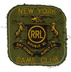 an old game club patch with the words new york and double rl on it