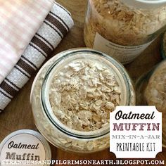 an image of oatmeal muffins in a jar printable kit