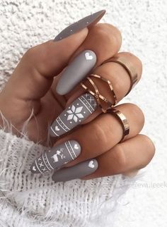 December Nails, Nagellack Trends, Winter Nails Acrylic, Cute Christmas Nails, Snowflake Nails, Winter Nail Art, Winter Nail Designs, Xmas Nails, Christmas Nail Designs