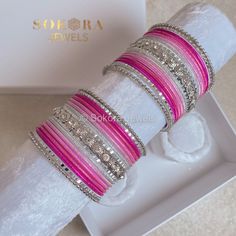 Small Ombre Set - Silver/Pinks - SOKORA JEWELSSmall Ombre Set - Silver/PinksBANGLES Pink Bangles Set, Pink Bangles, Bangles Set, Pink Shades