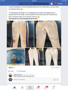 an image of someone's pants and shoes on the facebook page, with pictures of them