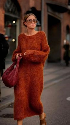 Knitted Dress Winter, Dress Winter, Looks Street Style, Knitted Dress, Winter Clothing, Mode Inspo, 가을 패션, Mode Vintage, Knit Fashion